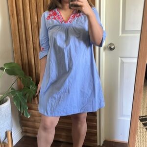 MADEWELL cotton Embroidered Floral Knee Length Dress. Size S